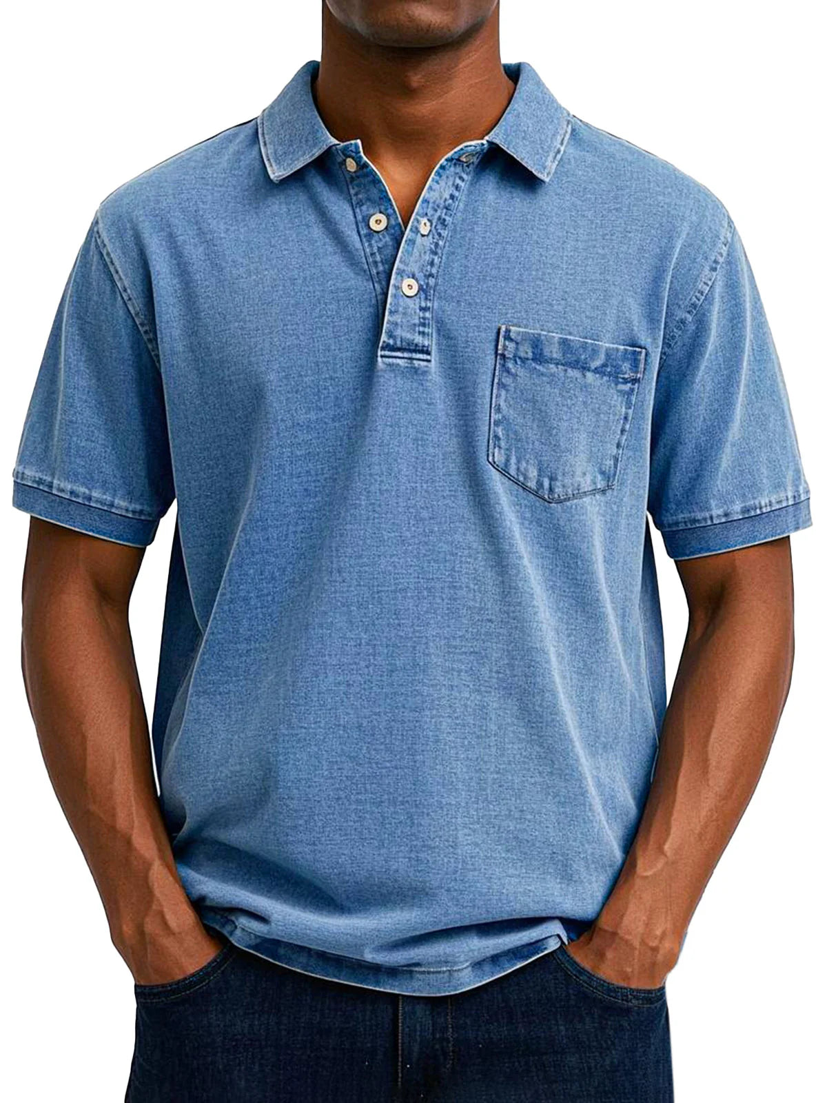 Antonio - Retro Polo z Prémiového Ľahkého Denimu