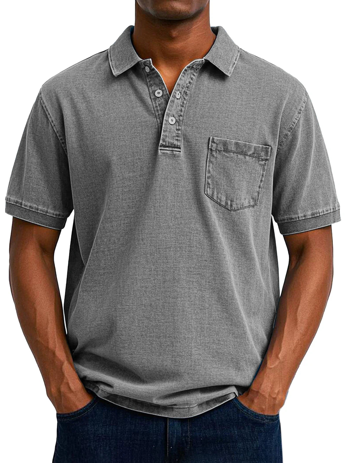 Antonio - Retro Polo z Prémiového Ľahkého Denimu