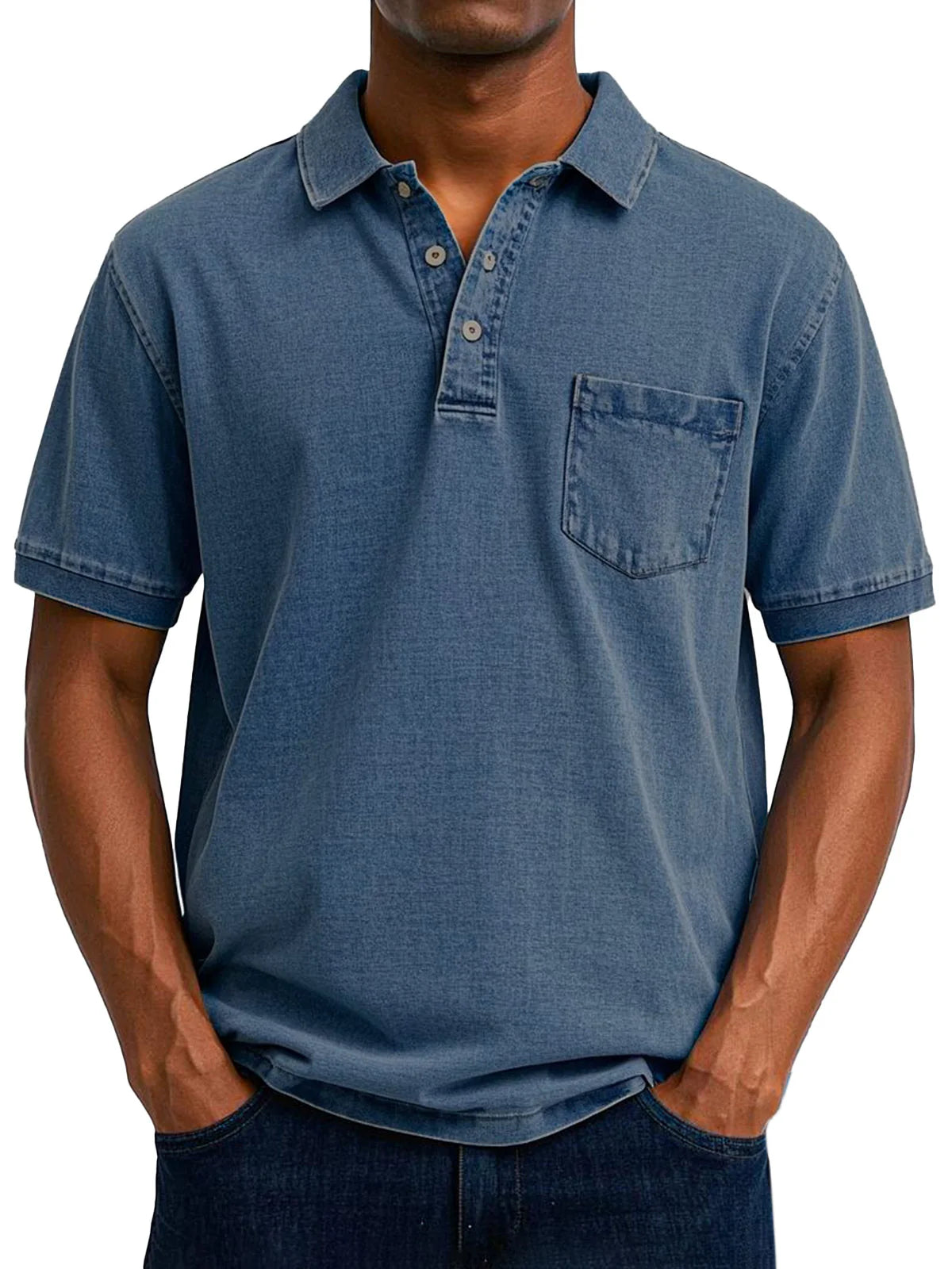 Antonio - Retro Polo z Prémiového Ľahkého Denimu