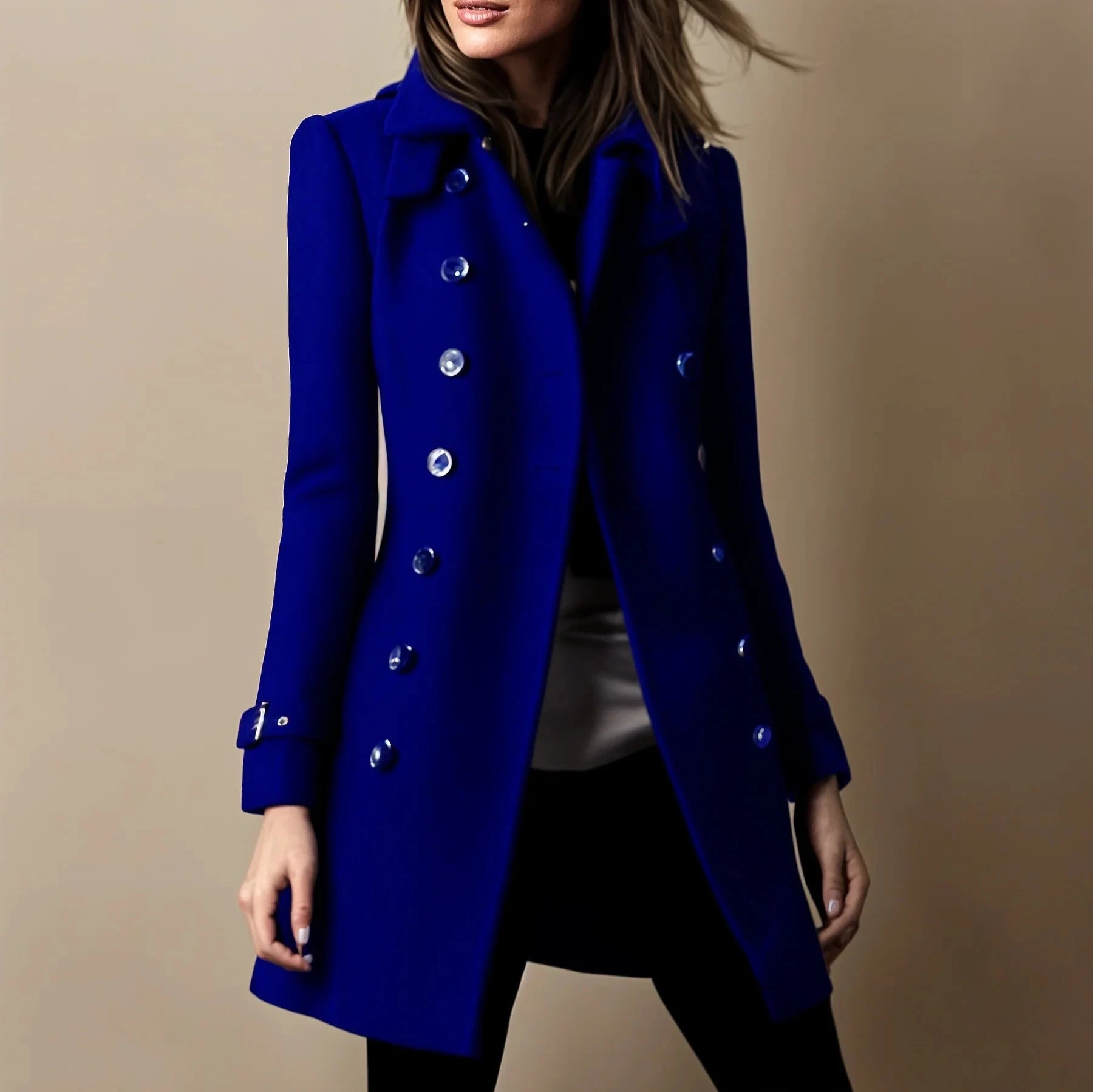 Dolène - Manteau Long Boutonné Élégant