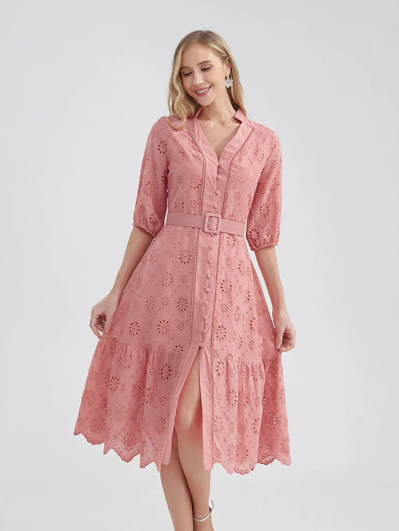 Célestine - Robe Brodée Luxe - été 2024