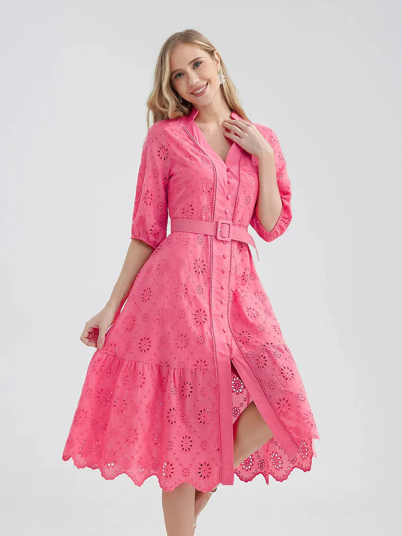 Célestine - Robe Brodée Luxe - été 2024