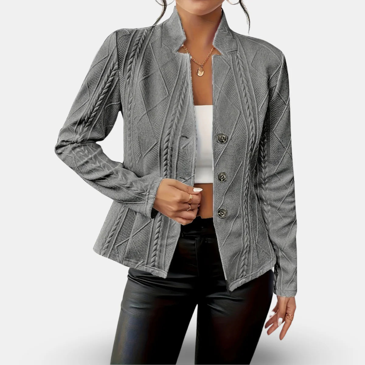 Rita - Blazer Élégant Ajusté à Relief
