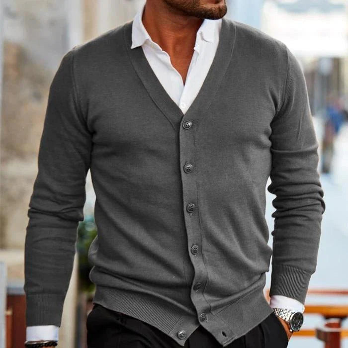 Augustin - Cardigan Boutonné en Maille Supérieure