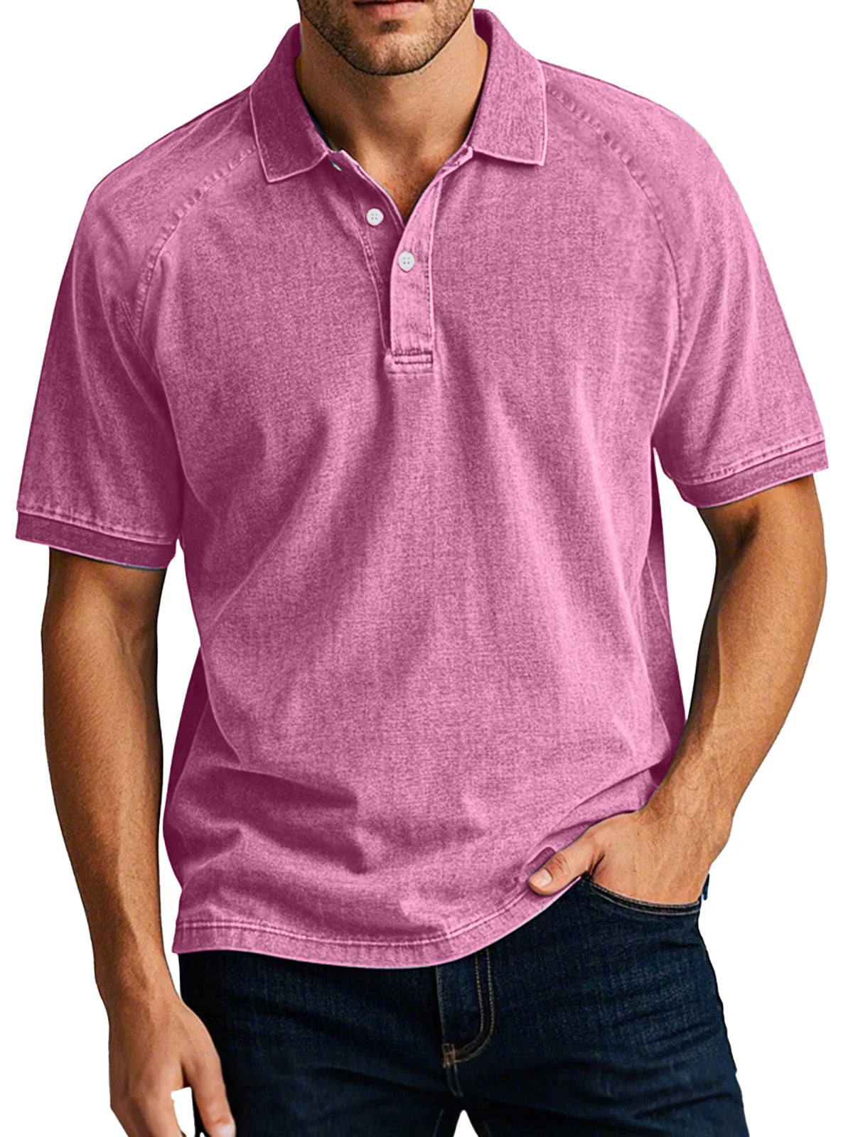 Quentin - Luksuriøs Let Denim Retro Poloshirt