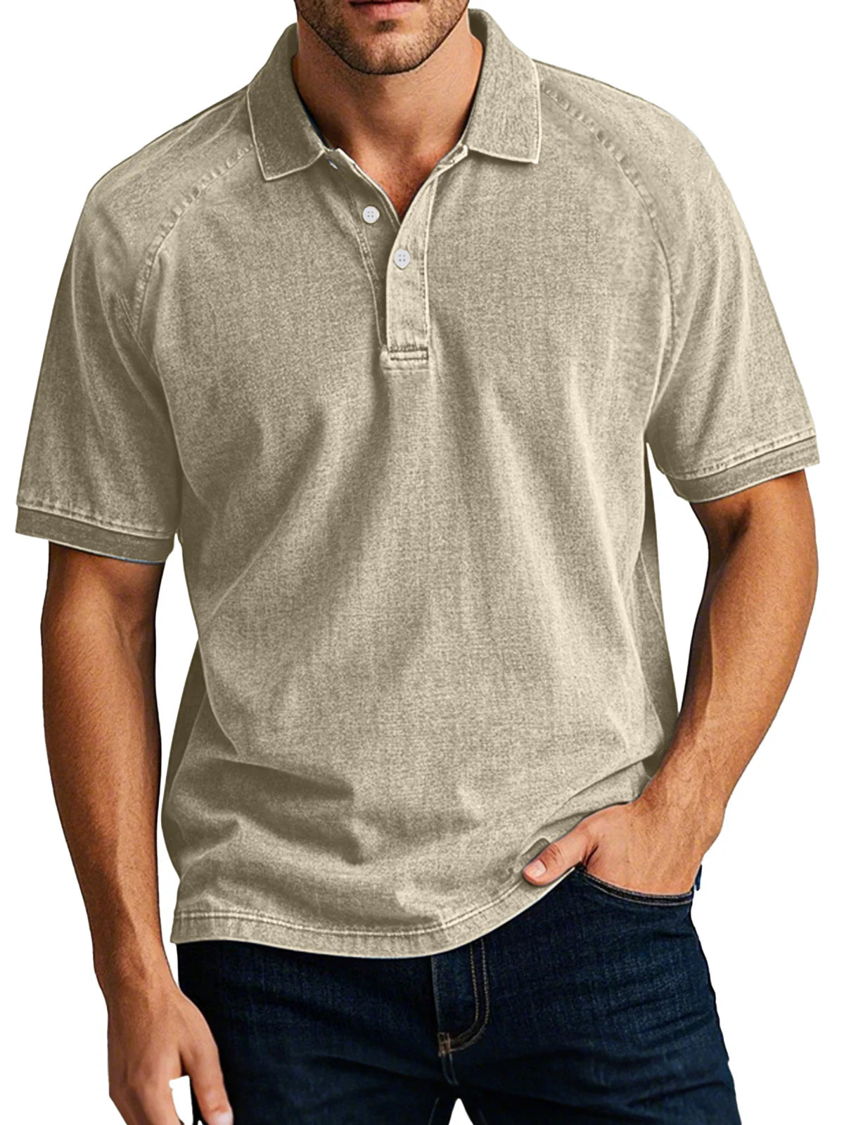 Quentin - Luksuriøs Let Denim Retro Poloshirt