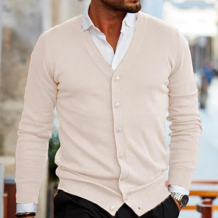 Augustin - Cardigan Boutonné en Maille Supérieure