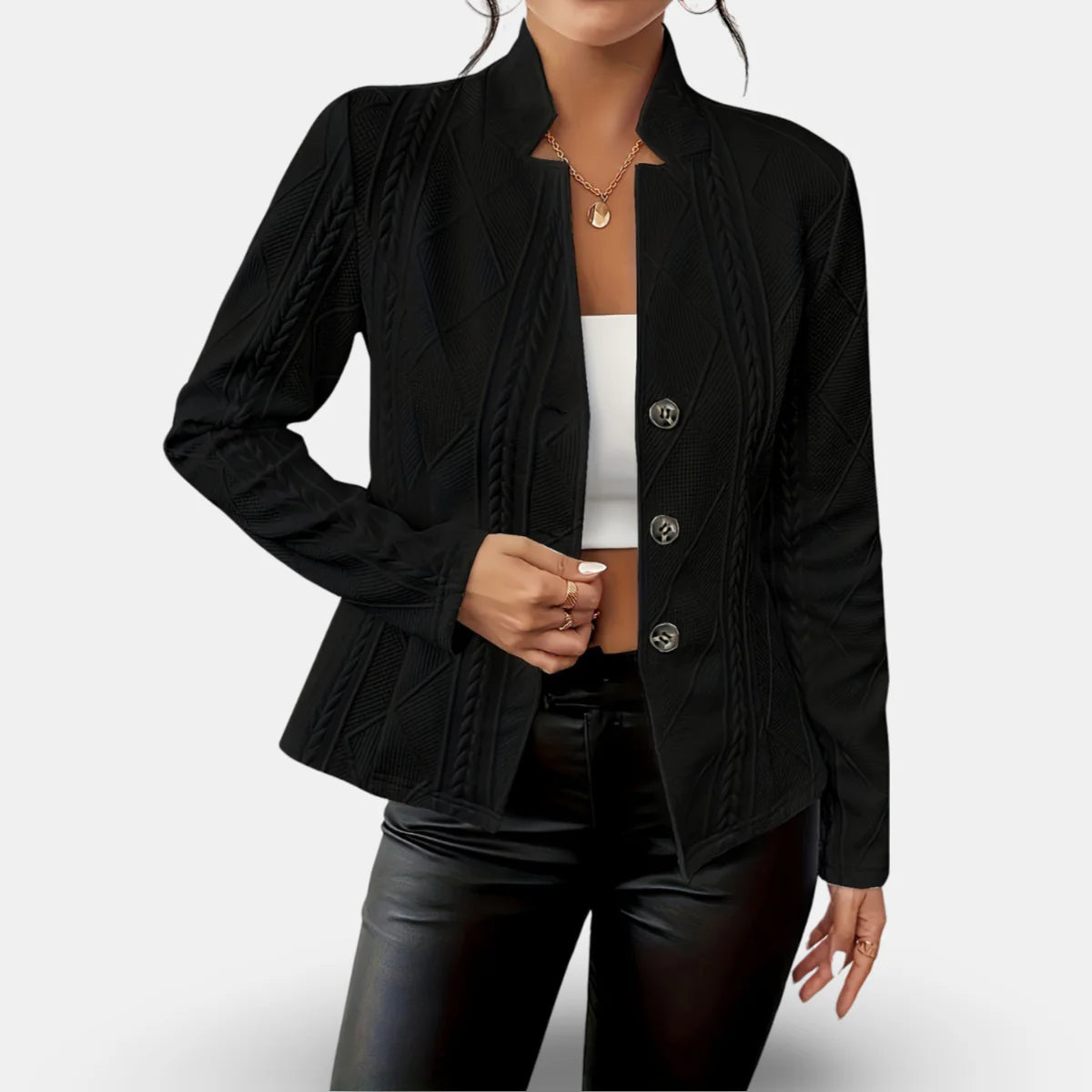 Rita - Blazer Élégant Ajusté à Relief