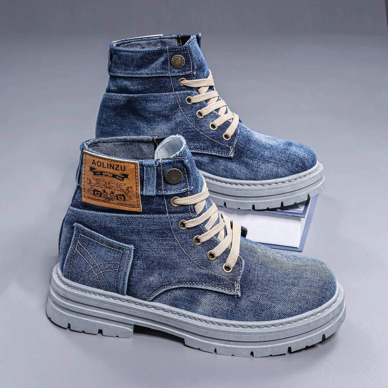 Dolovan - Premium Kvalitets Denim Snørestøvler