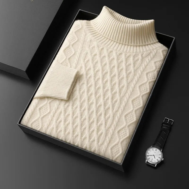 Rafael - Pull Col Roulé Tricot Cachemire Homme