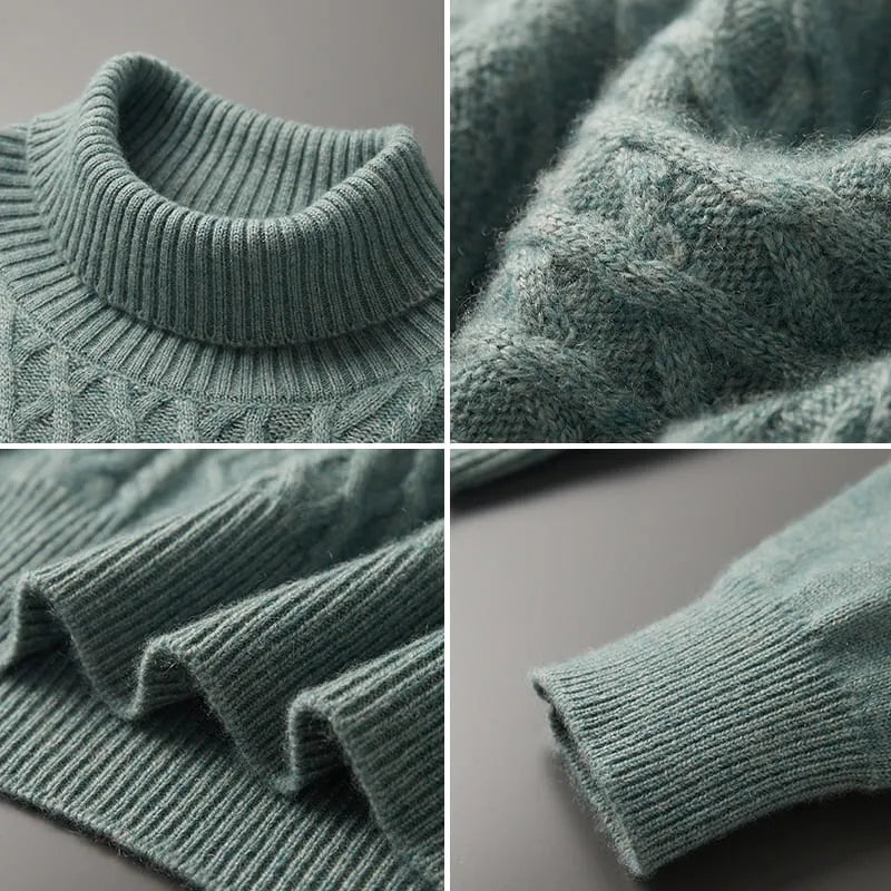 Rafael - Pull Col Roulé Tricot Cachemire Homme