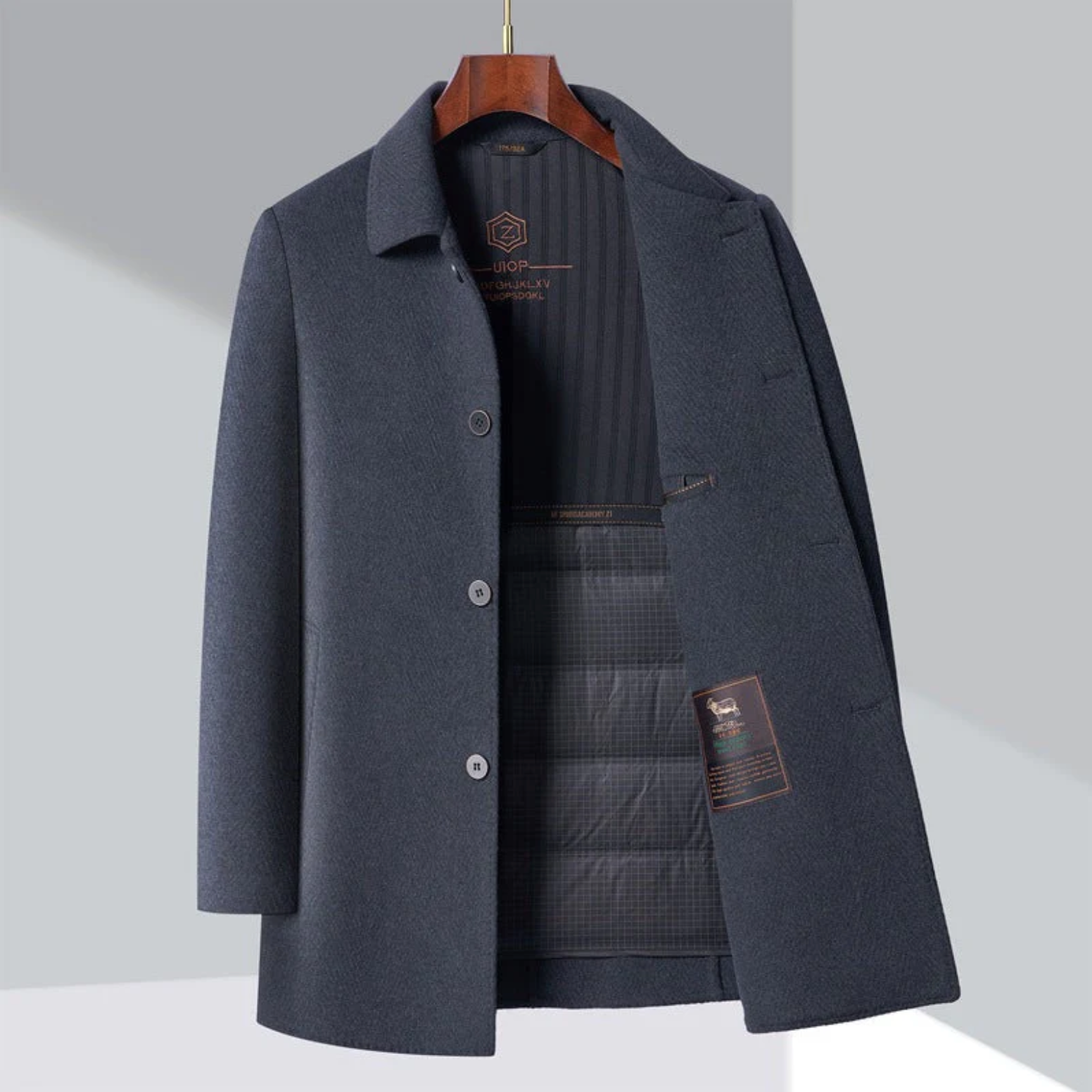 Alain - Manteau en Laine Rembourrage Duvet d'Oie