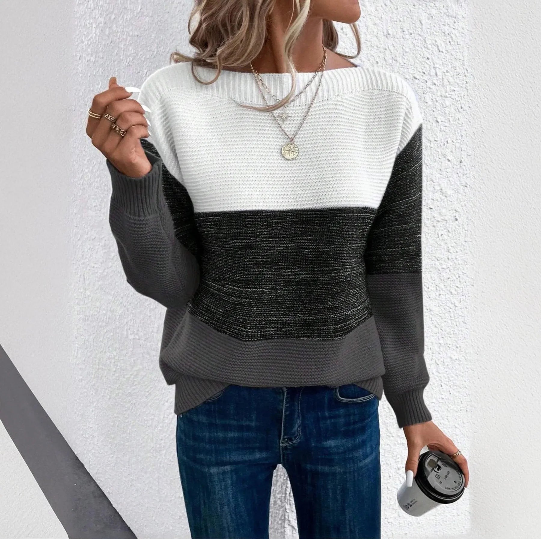 Linda - Pull Dégradé Élégant Qualité Supérieure