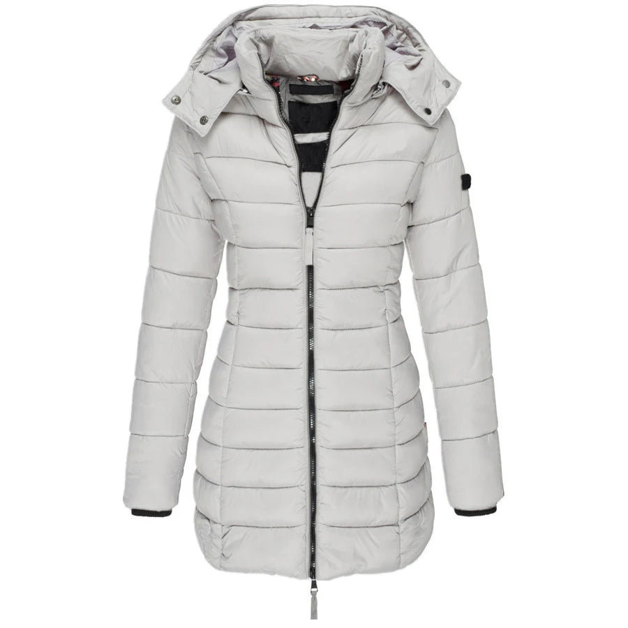 Noéline - Manteau à Capuche Hivernal Matelassé