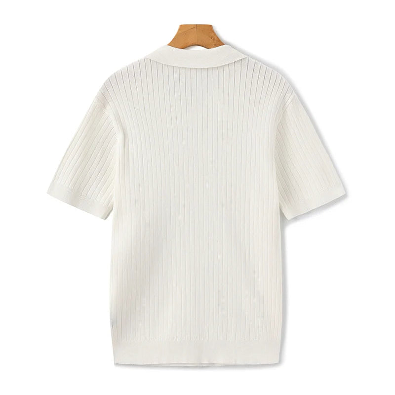 Dimitri - Premium Ribbet Strikket Poloshirt