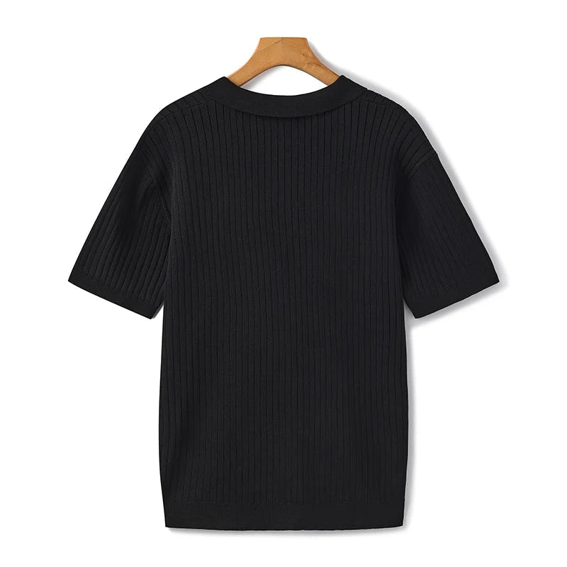Dimitri - Premium Ribbet Strikket Poloshirt