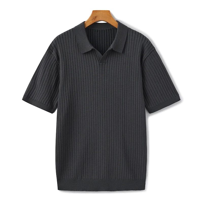 Dimitri - Premium Ribbet Strikket Poloshirt