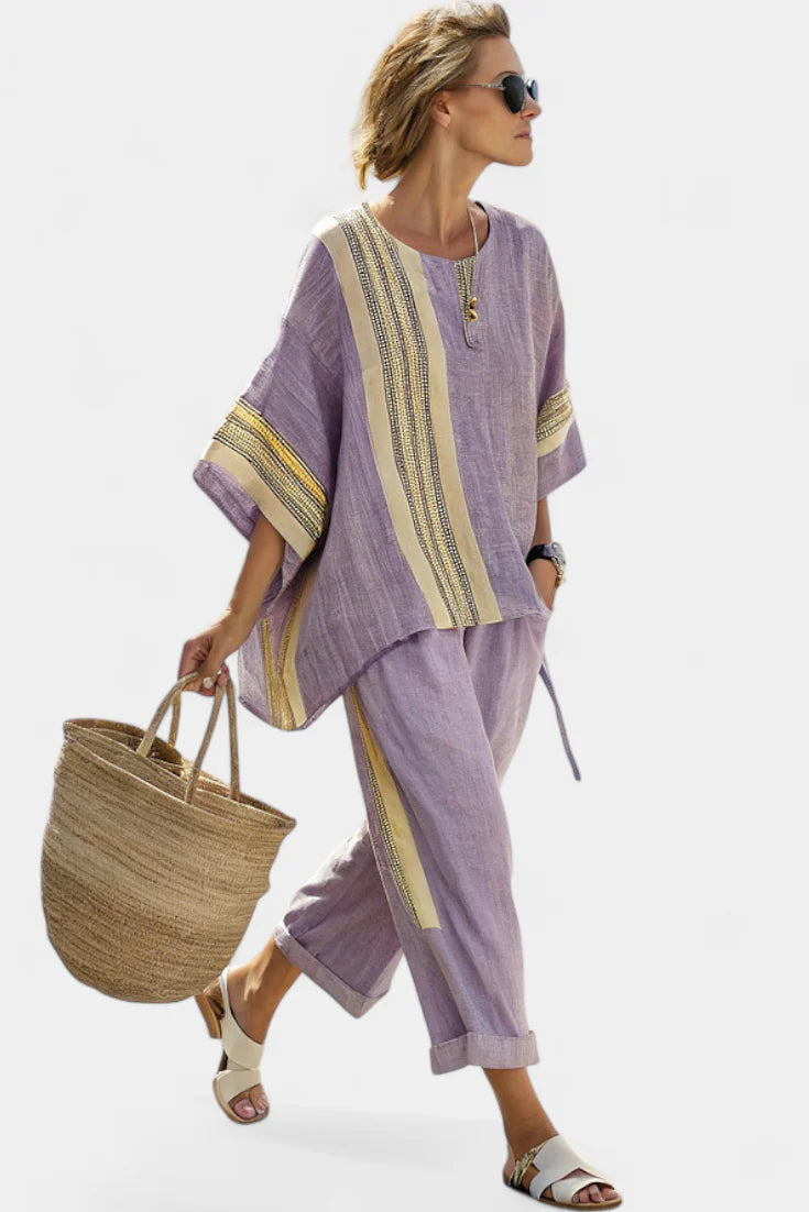 Marija - Boheme Linned Bluse og Bukser