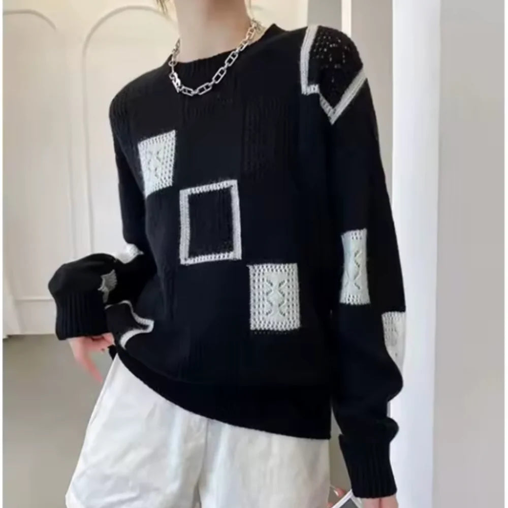 Jeanne - Pull Patchwork en Cachemire Fin