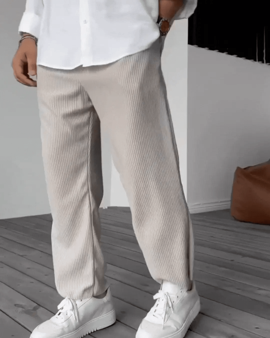 Simon - Pantalon Texturé Luxe Décontracté