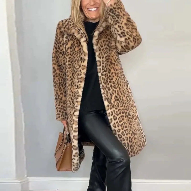 Jovanka - Manteau Fourrure Imprimé Léopard