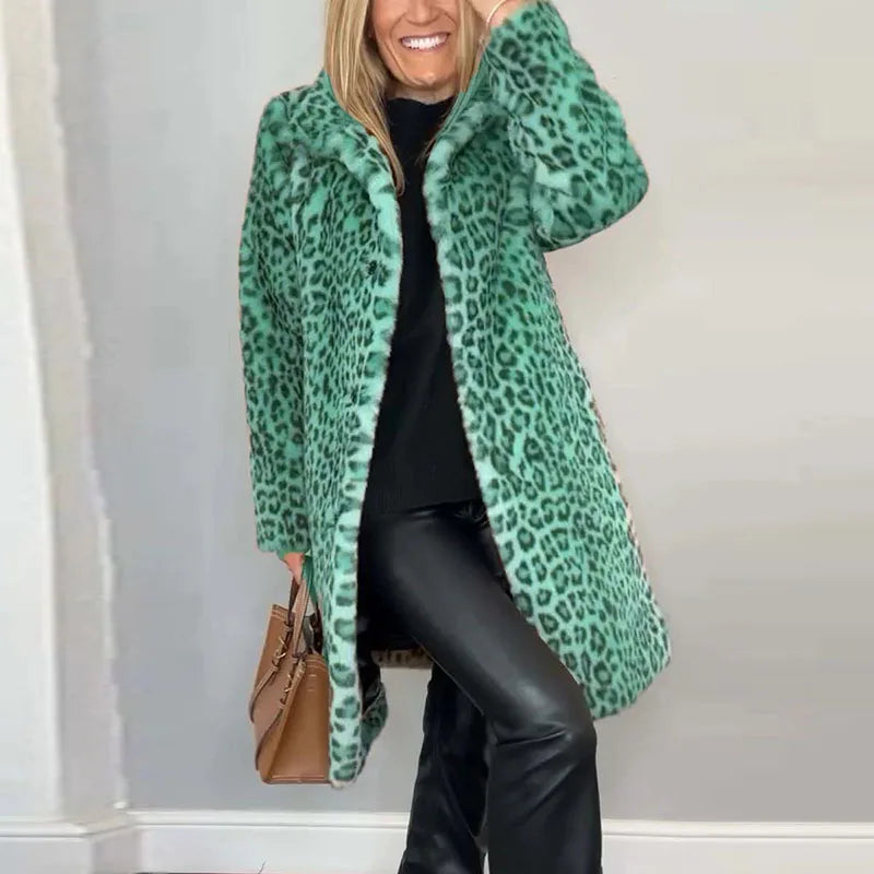 Jovanka - Manteau Fourrure Imprimé Léopard