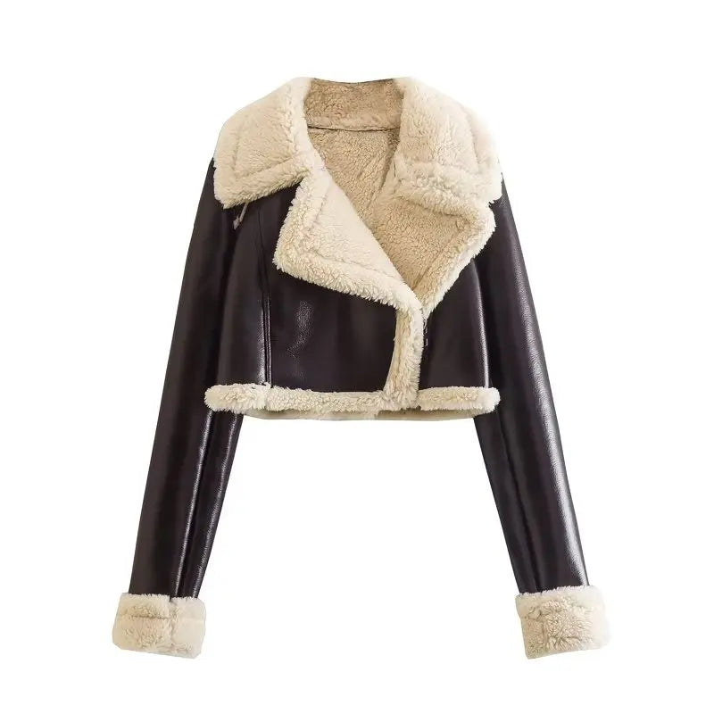 Bucarest - Veste en Cuir et Mouton Vegan Supérieur