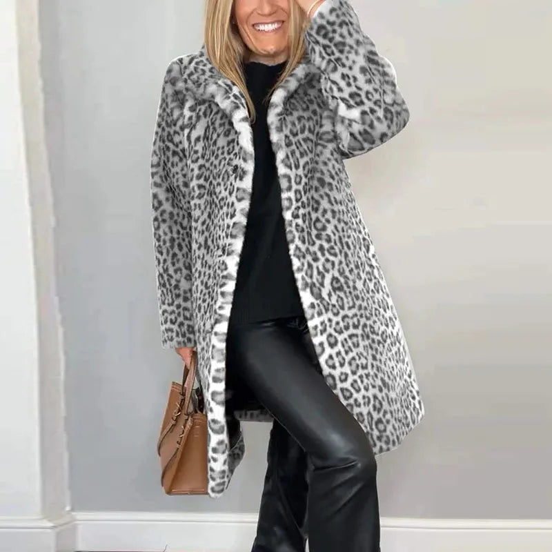 Jovanka - Manteau Fourrure Imprimé Léopard