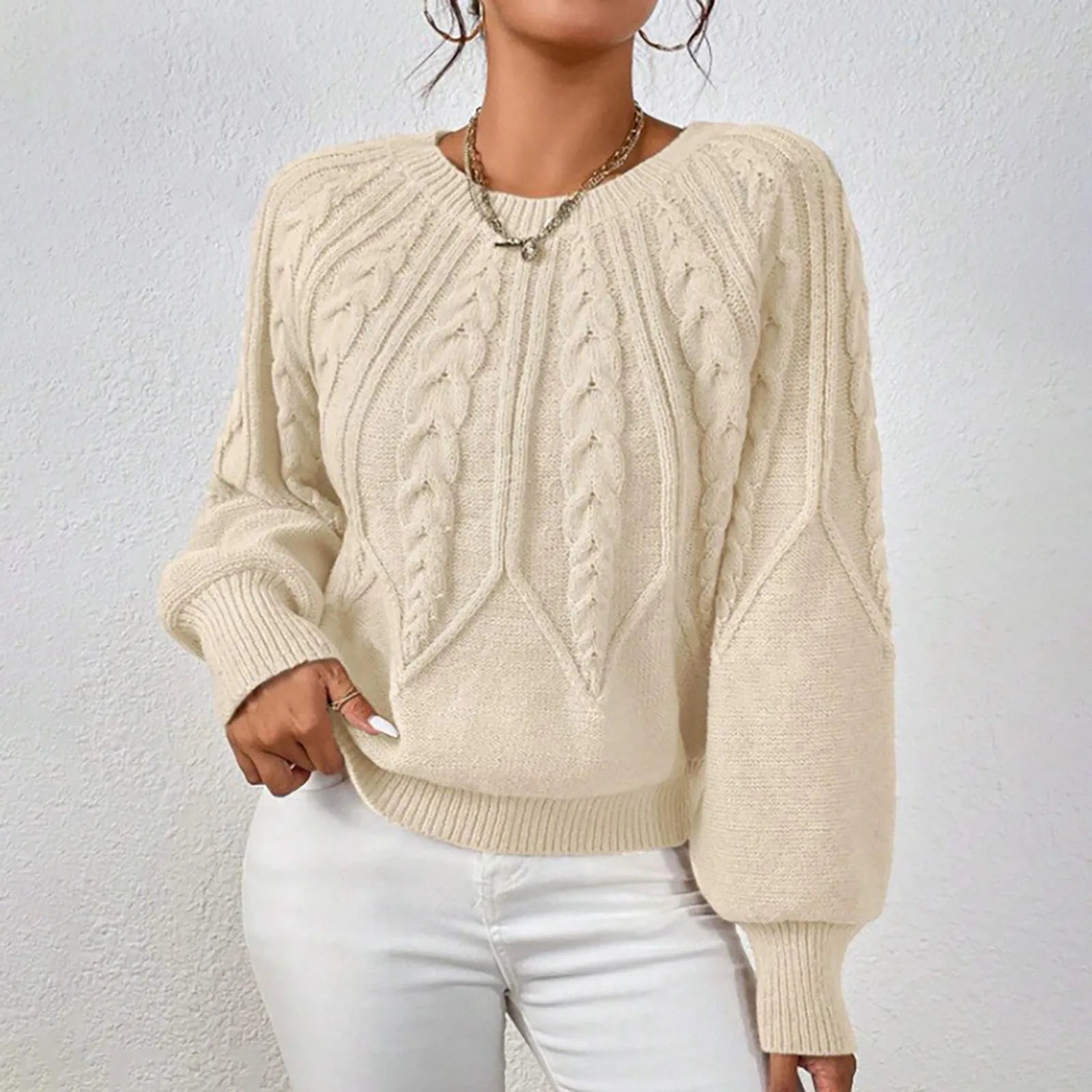 Elina - Pull Élégant en Maille Tressée