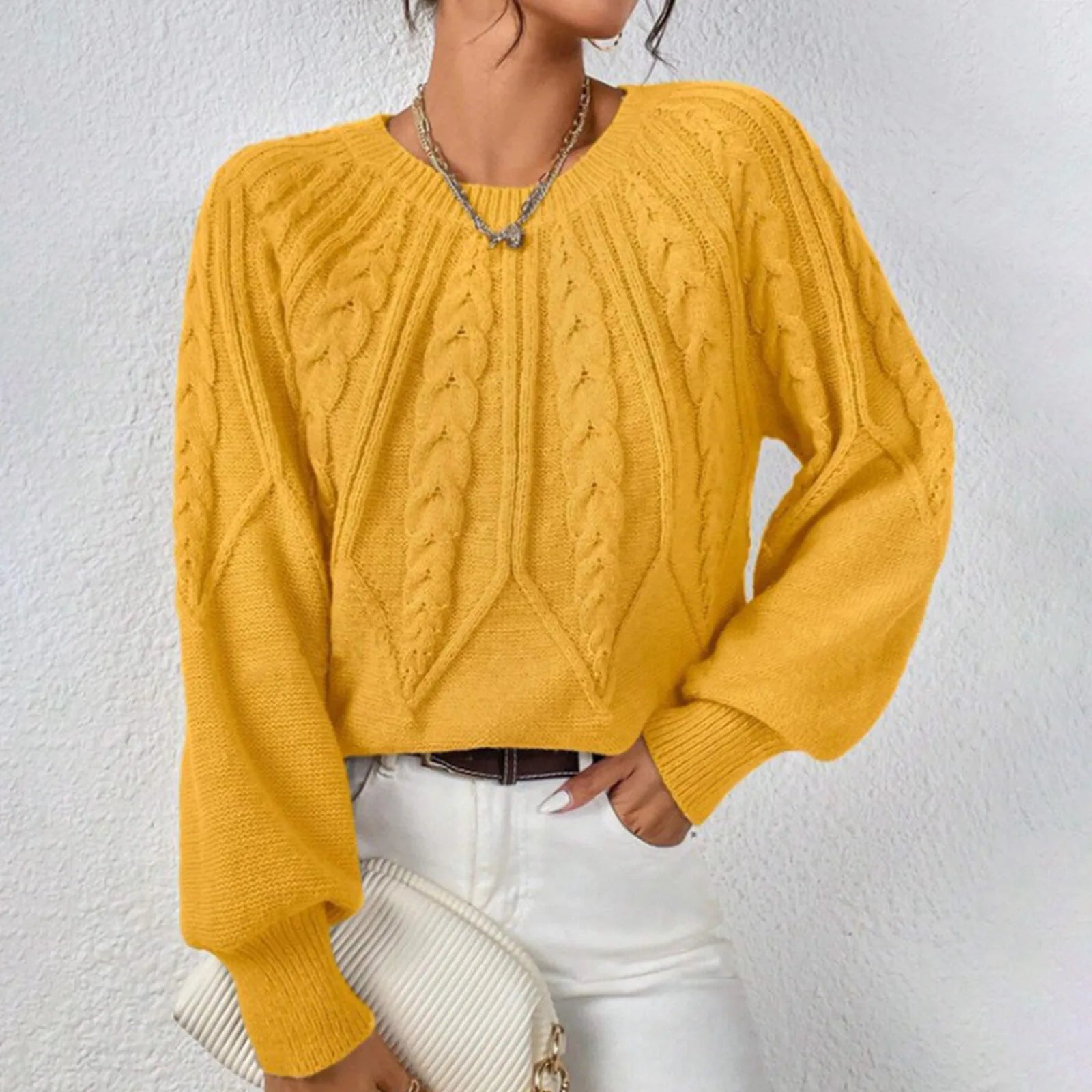 Elina - Pull Élégant en Maille Tressée