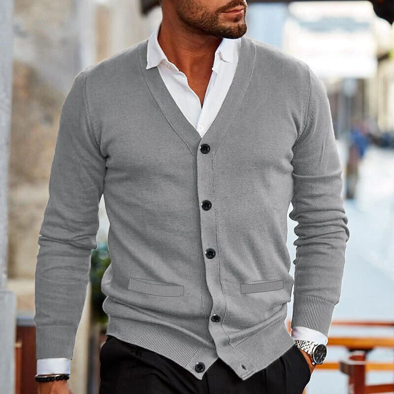 Augustin - Cardigan Boutonné en Maille Supérieure