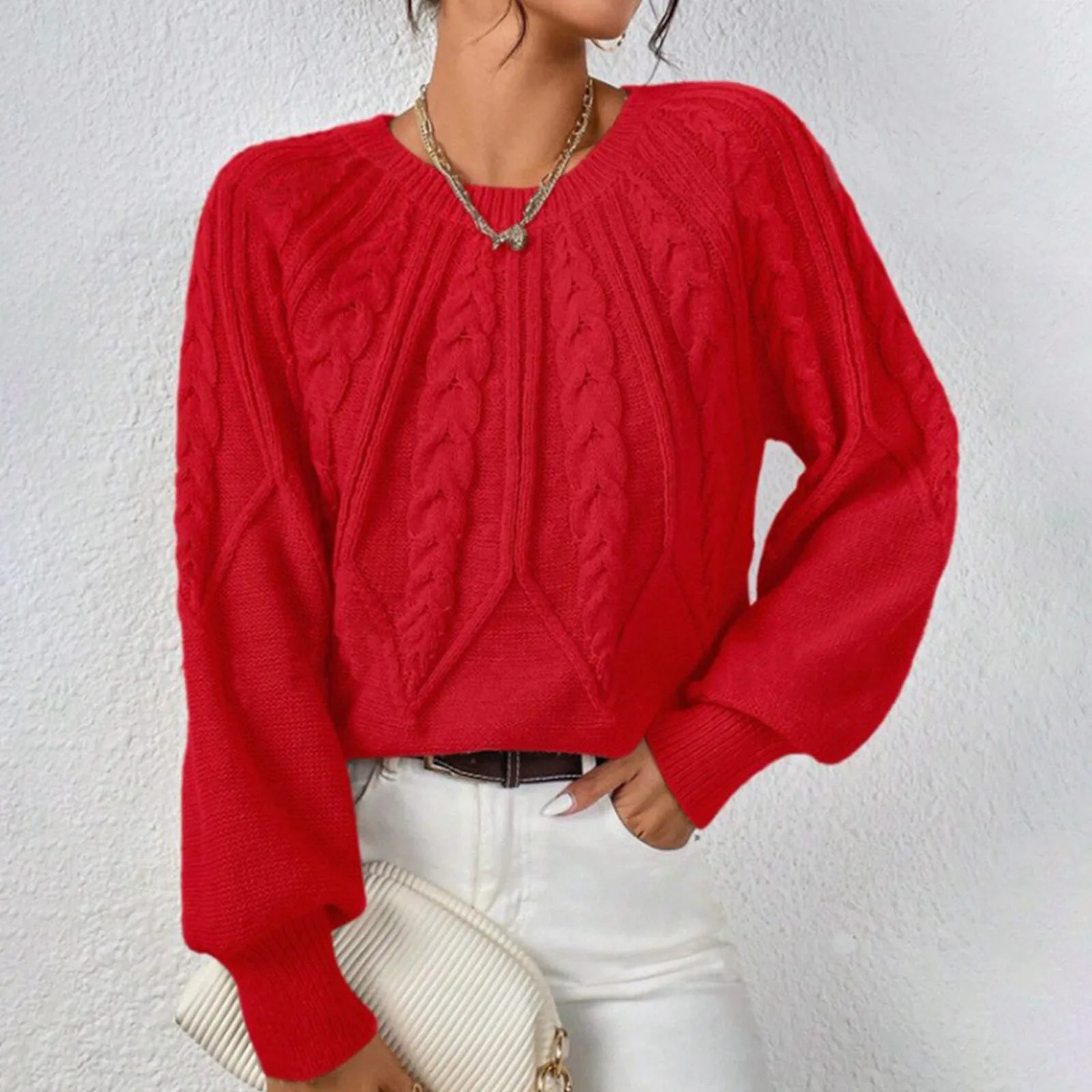 Elina - Pull Élégant en Maille Tressée