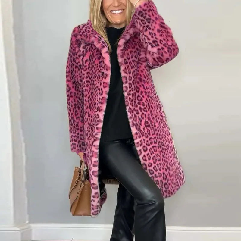 Jovanka - Manteau Fourrure Imprimé Léopard