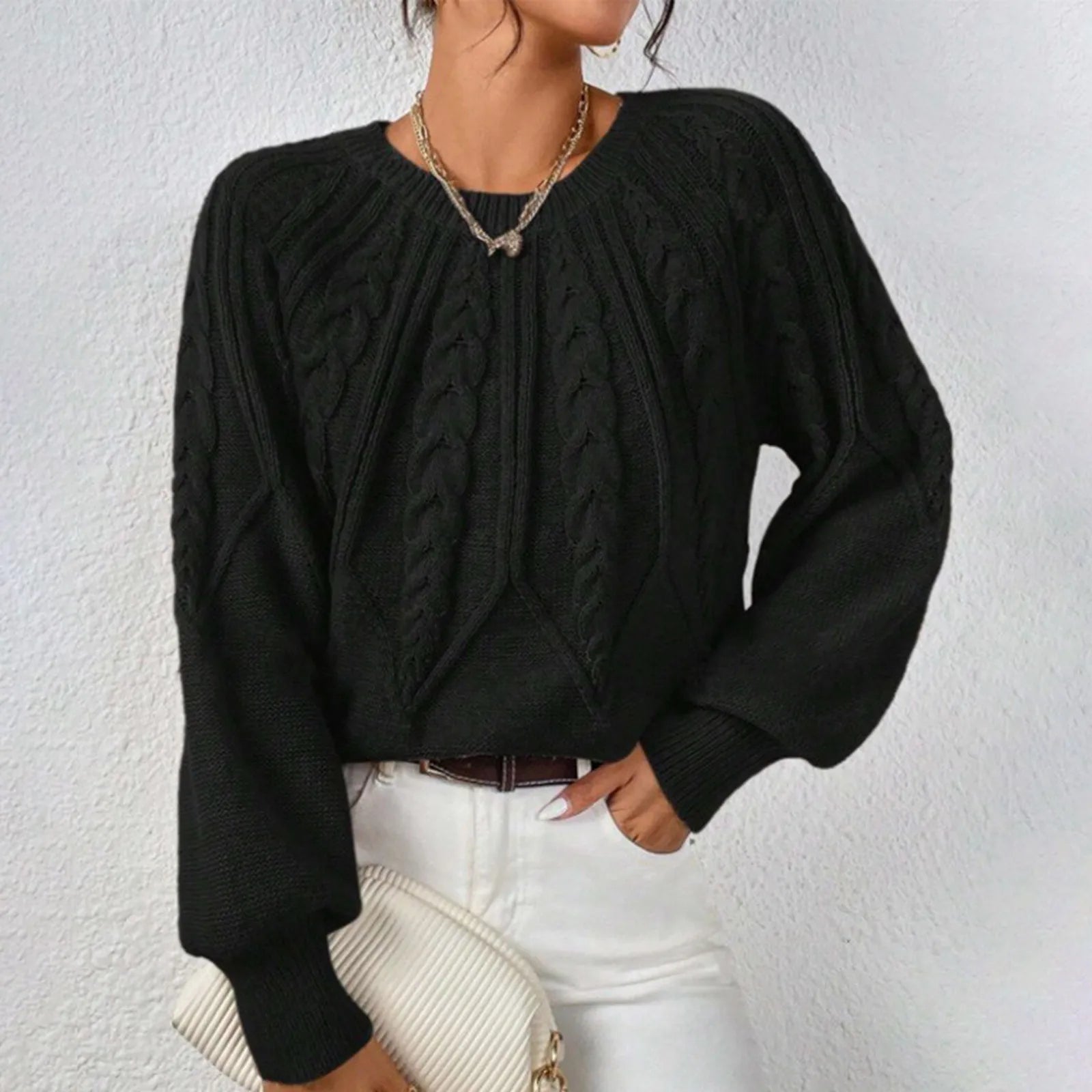 Elina - Pull Élégant en Maille Tressée
