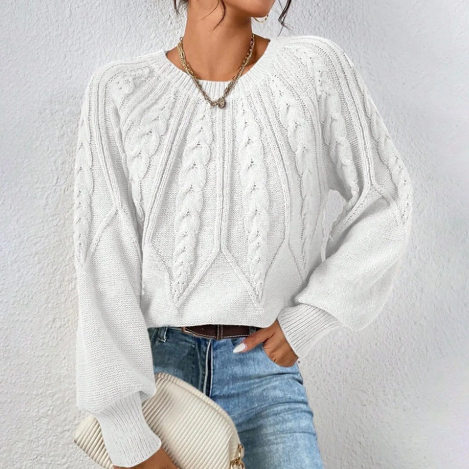 Elina - Pull Élégant en Maille Tressée