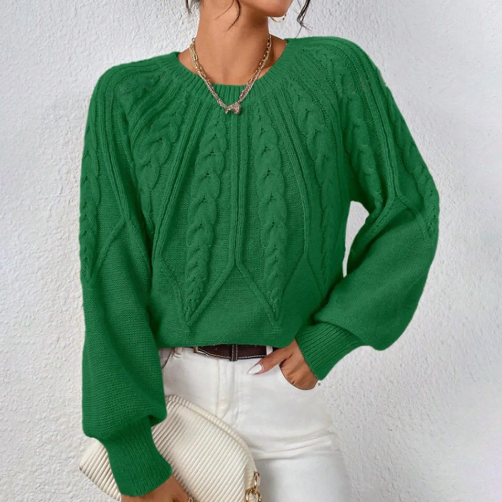 Elina - Pull Élégant en Maille Tressée