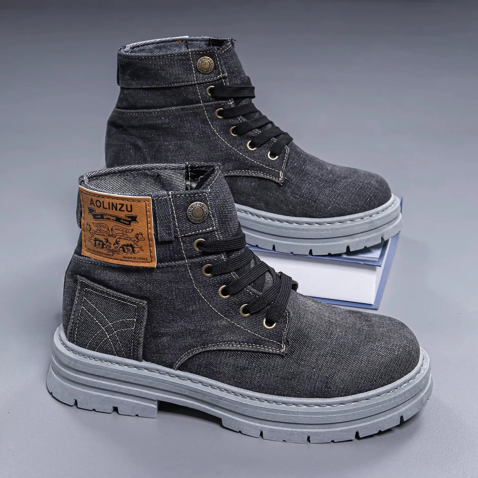 Dolovan - Premium Kvalitets Denim Snørestøvler