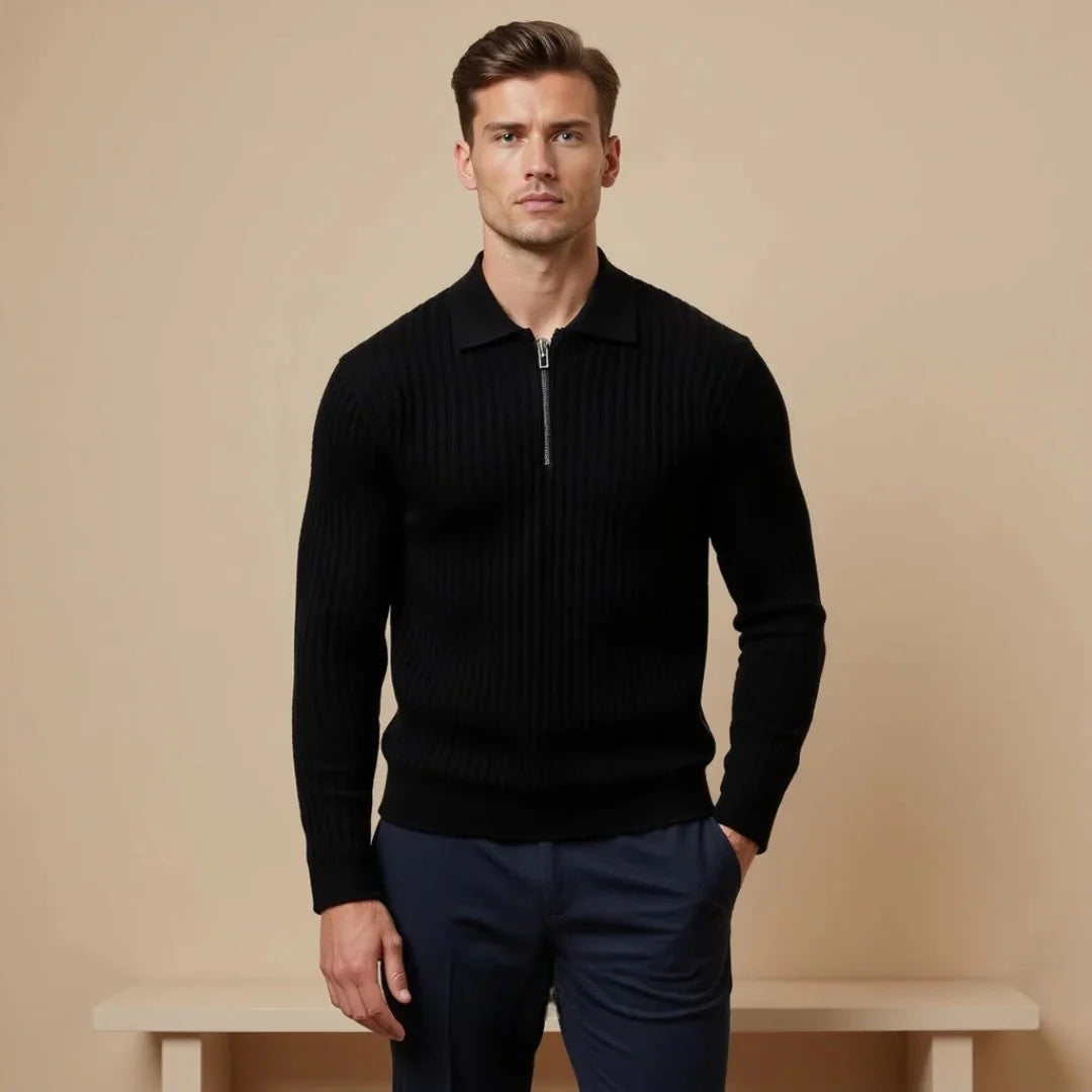 Noah - Pull Demi Zippé Coton Supérieur