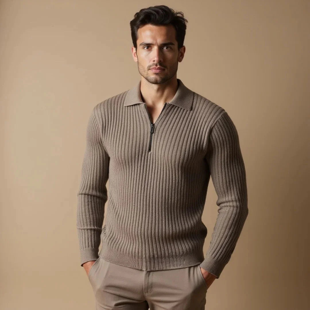Noah - Pull Demi Zippé Coton Supérieur