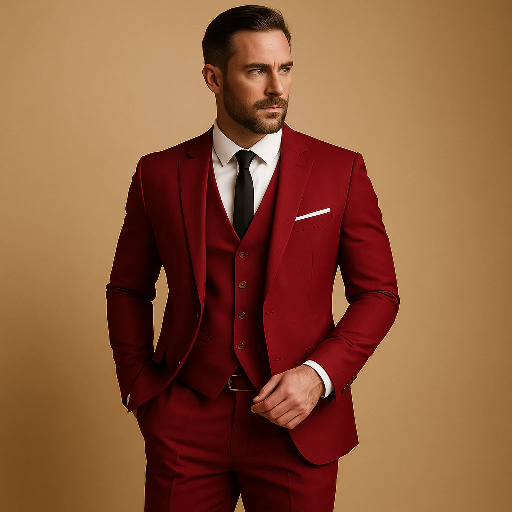 Serguei - Trojdielny Pánsky Oblek Slim Fit so Sakom a Nohavicami