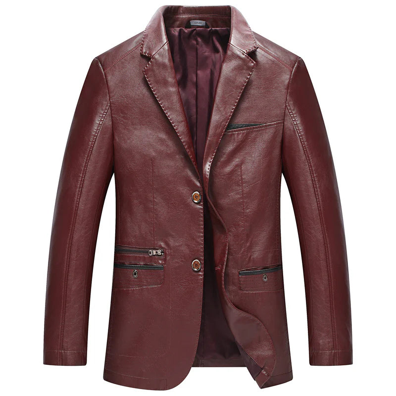 Edward - Veste de Blazer en Cuir Premium Homme