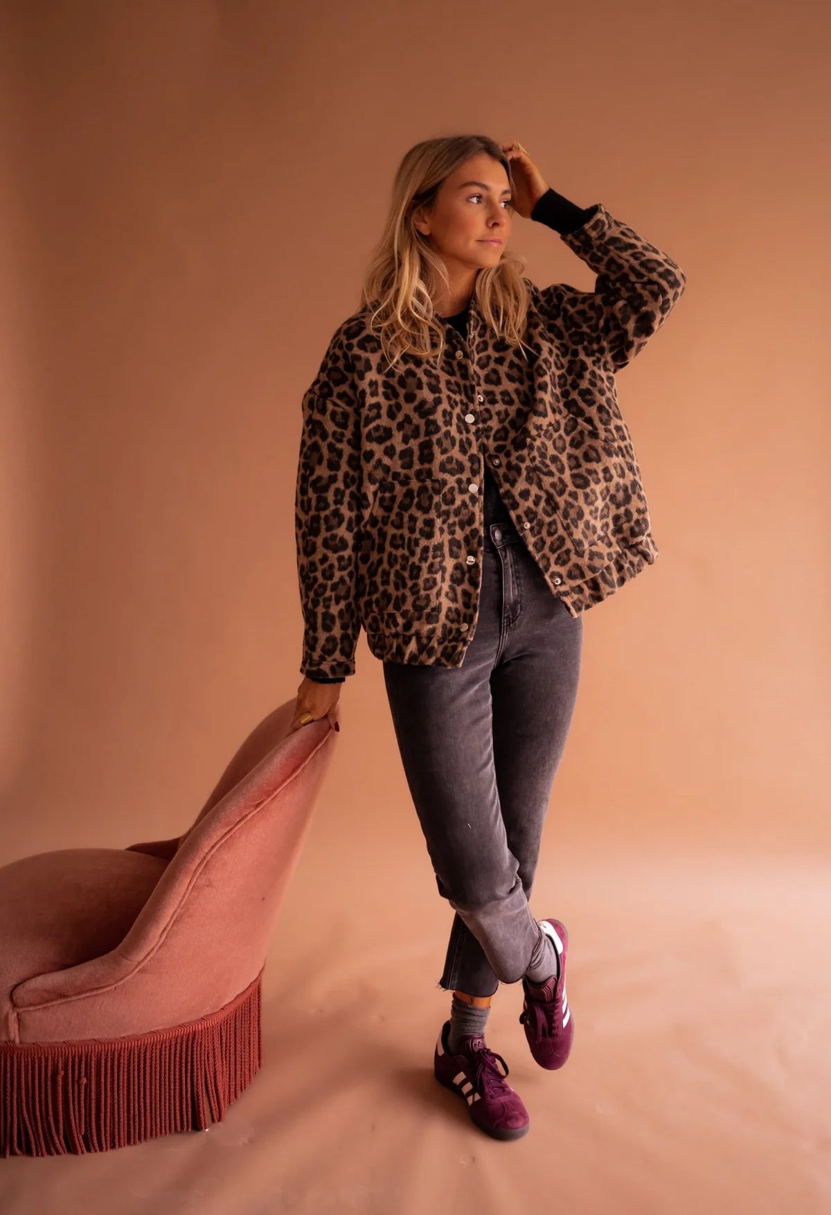 Vicky - Premiumkvalitet Trendy Leopardprintjakke