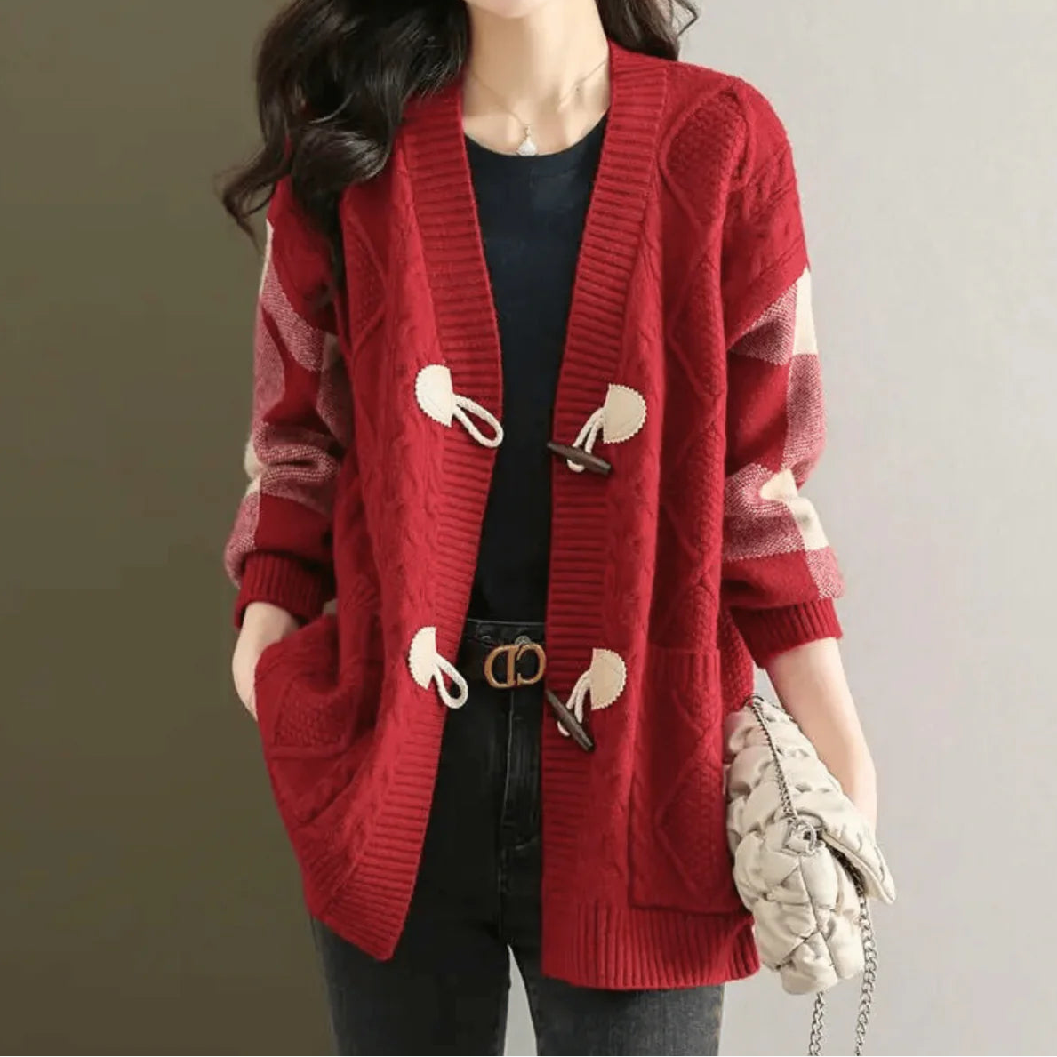 Tesni - Cardigan Tricoté en Maille Naturelle