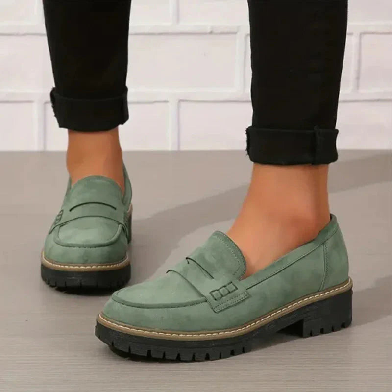 Noalie - Mocassins en Daim à Plateforme