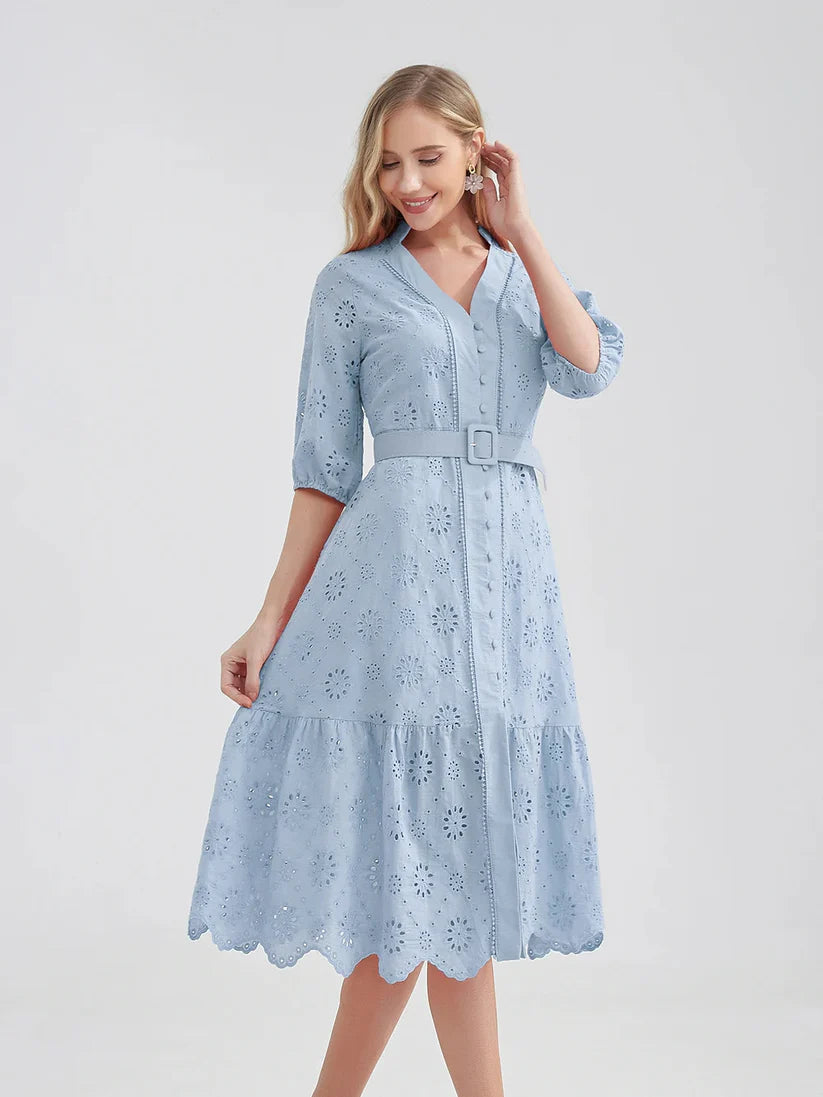 Célestine - Robe Brodée Luxe - été 2024