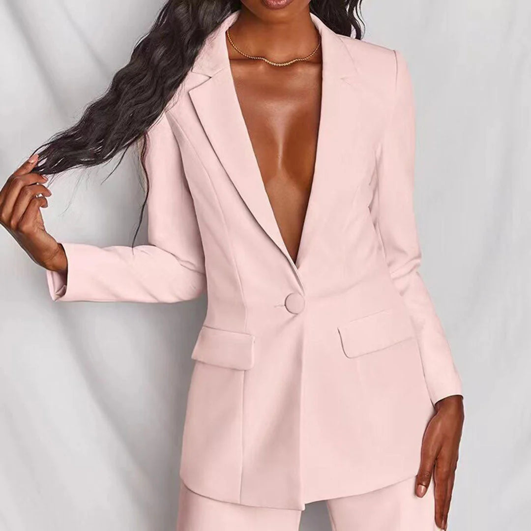Charlène - Ensemble Blazer Pantalon Chic