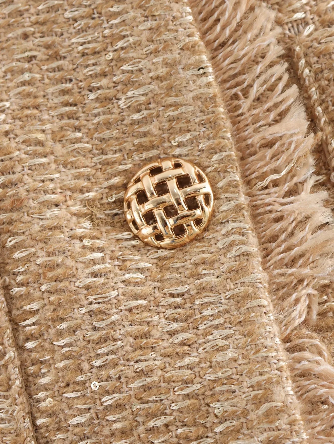 Aliénor - Veste en Tweed Boutonnée Vintage
