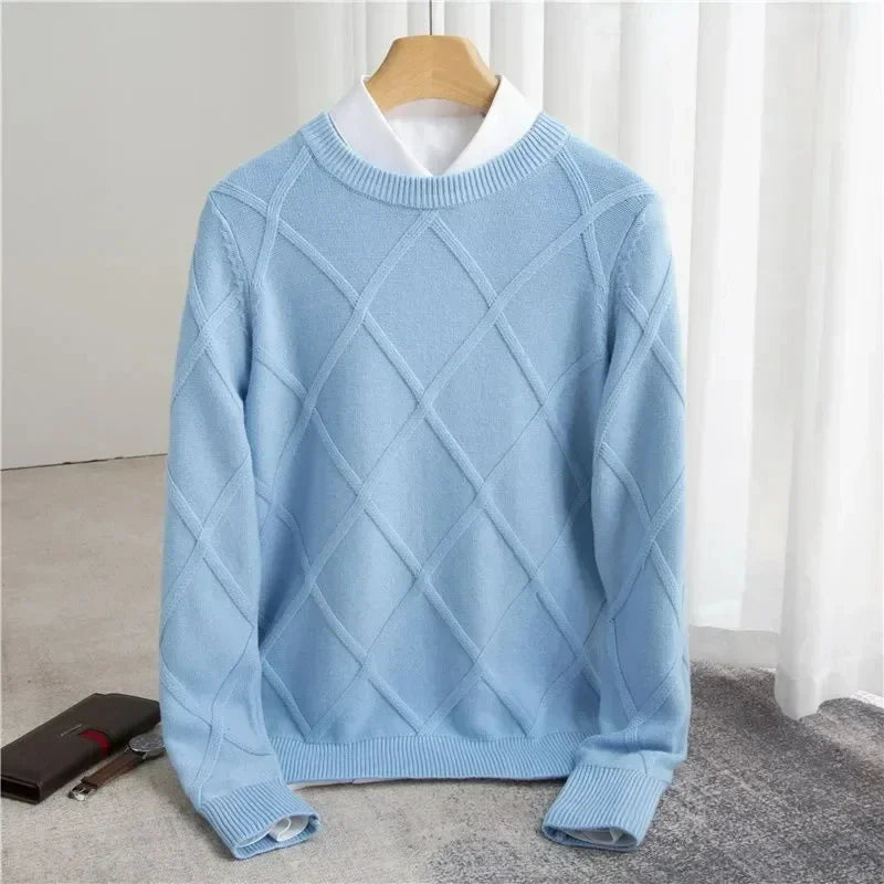Emile - Pull Losanges en Cachemire Premium