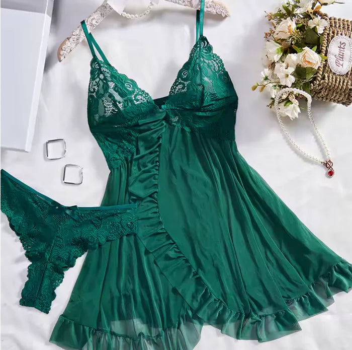 Yulia - Zvodná Babydoll Spodná Bielizeň z Čipky
