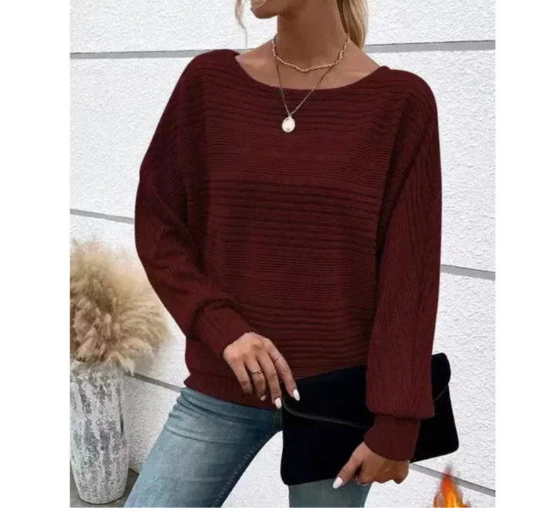 Kristen - Let Pullover med Flagermusærmer